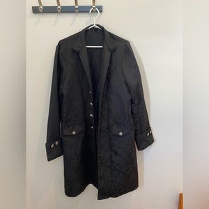LONG BLACK TEXTURED JACKET